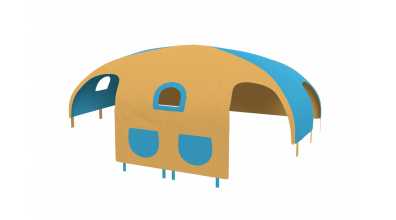 Domeček stan pro dělené čelo a zábranu A B pravý - žluto tyrkysový