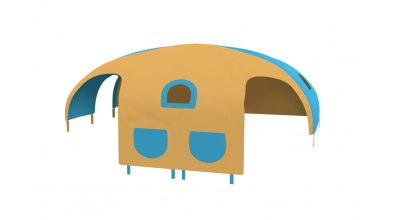 Domeček stan pro dělené čelo a zábranu A B levý - žluto tyrkysový