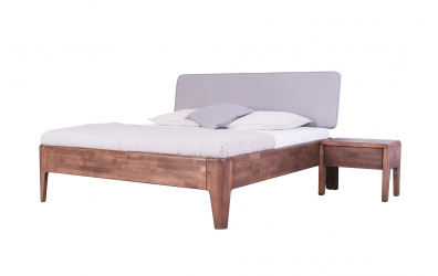 Manželská postel FANTAZIE, čelo čalouněné nízké, 180 cm, dub cink