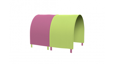 Tunel na postel zábrana A B - růžovo zelená