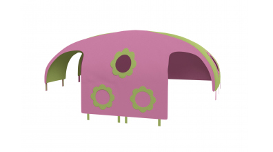 Domeček stan pro dělené čelo a zábranu A B levý - zeleno růžový